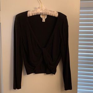 Black pullover cardigan.